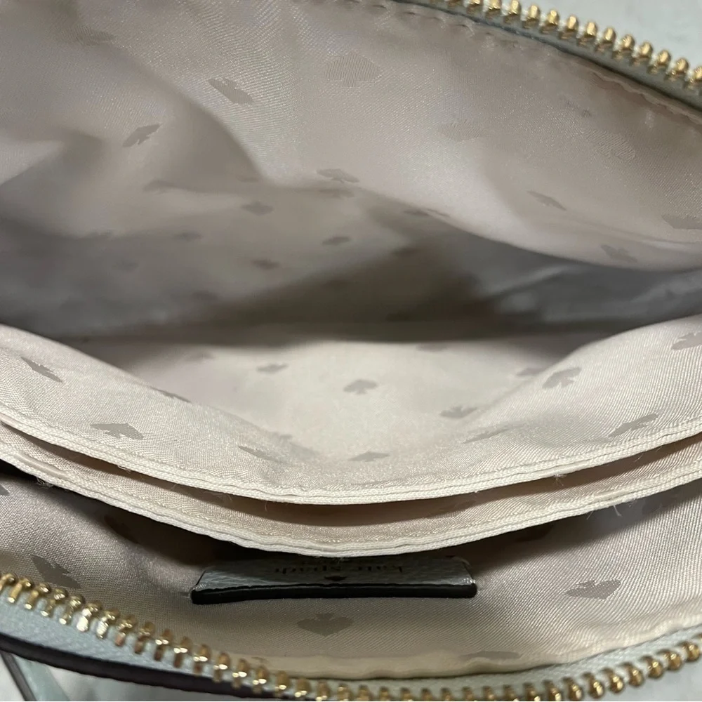 Kate Spade Leila Leather Triple Gusset Light Blue Crossbody Bag, EUC